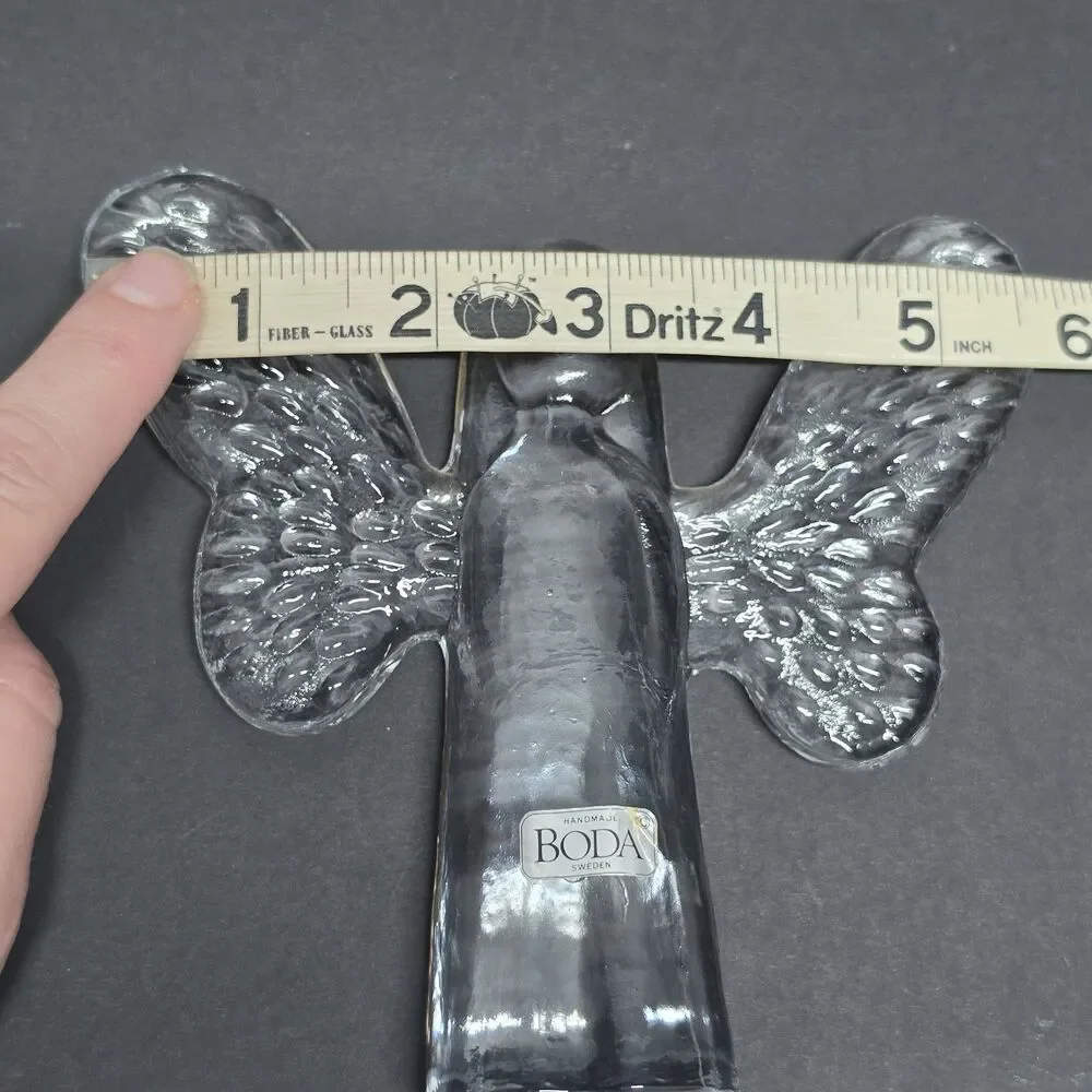 VTG Kosta Boda Swedish Art Glass Textured Angel Figurine By Bertil Vallien 5½